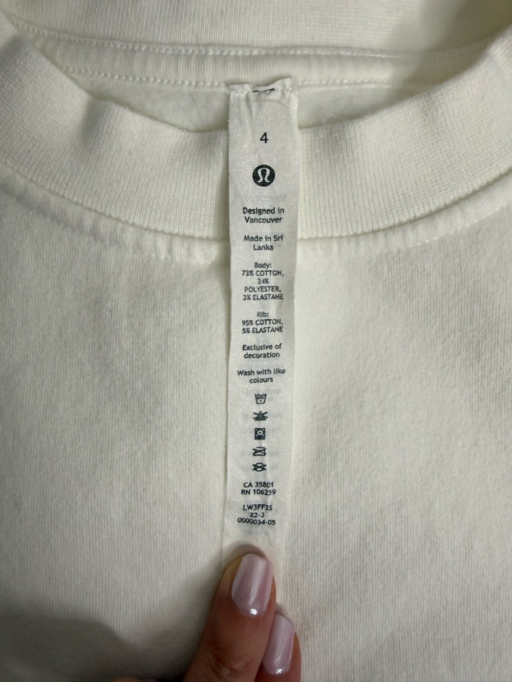Lululemon Ivory White Crewneck Sweatshirt Size 4 - Picture 3 of 5